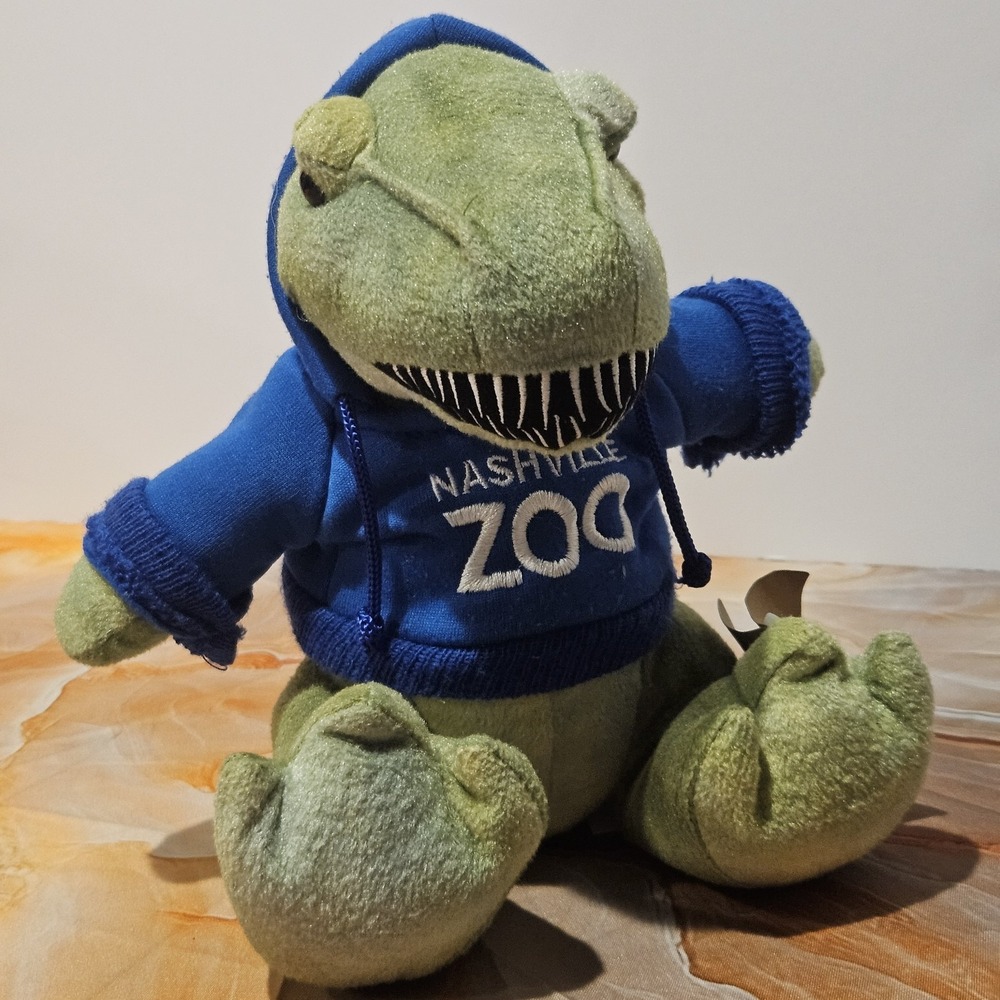 The Petting Zoo T-Rex Nashville Zoo Plush Dinosaur Hoodie Hangtag 10"